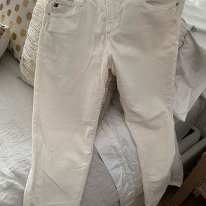 AG The Stevie Ankle winter white corduroy pants